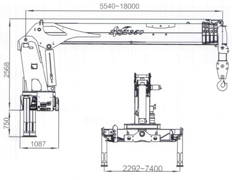 SQS350 boom crane