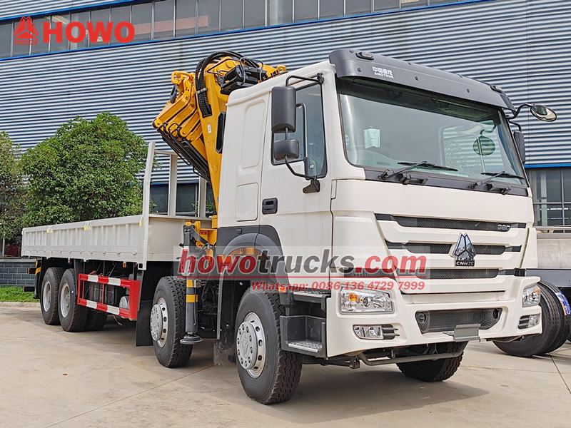 HOWO 12 wheeler truck with crane