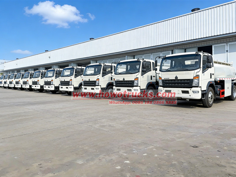 HOWO light fuel tanker trucks for export