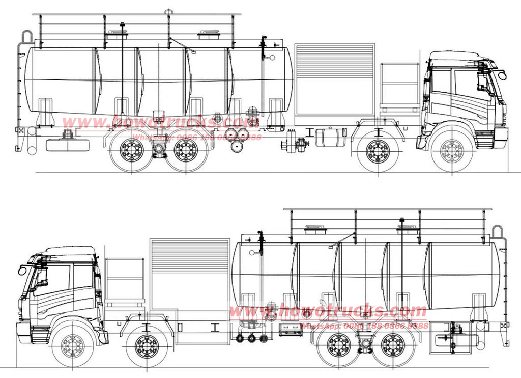 35000Liters aircraft refueling truck technical drawing